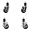 Service Caster 3.5'' SS Thermoplastic Rubber Wheel Swivel 1-3/4'' Expanding Stem Caster Set 2 Brakes, 4PK SCC-SSEX20S3514-TPRB-2-TLB-2-134 - alternate 1